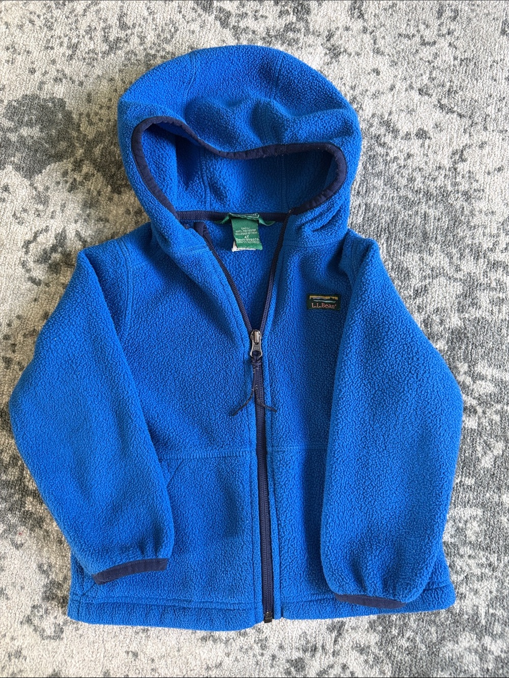 L.L. Bean Blue toddler 4T Hooded Fleece Jacket